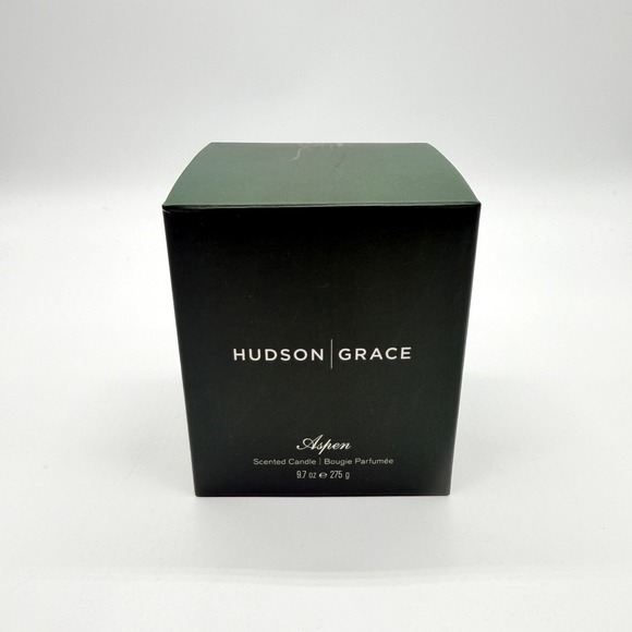 HUDSON GRACE Aspen Scented Candle 9.7 oz Green Glass NEW - Picture 3 of 10